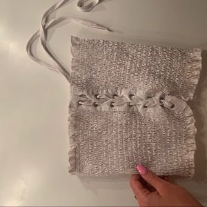 White corset strapless top